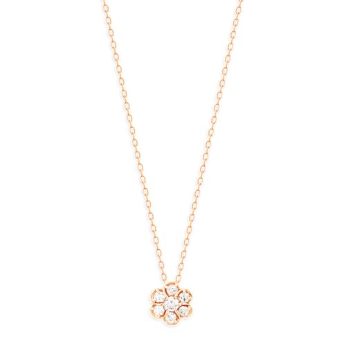 K18PG ダイヤ ピンクゴールド 花モチーフ ネックレス トップのみ フラワー ネックレス 花モチーフ k18pg 4月誕生石 18金ピンク